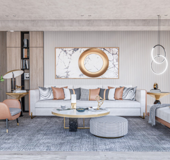 现代家居客厅 沙发茶几组合 陈设饰品 摆件 休闲沙发 沙发 茶几